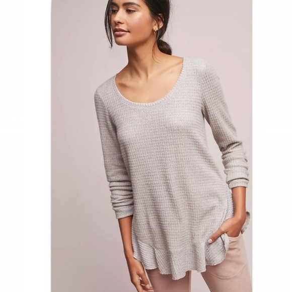 Anthropologie Saturday Sunday Wendy Waffle Tunic in Plum/Maroon - Picture 4 of 11